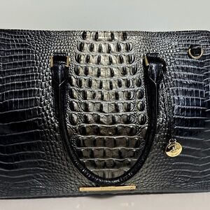 BRAHMIN Melbourne  Finley Leather Crocodile-Embossed Carryall Satchel